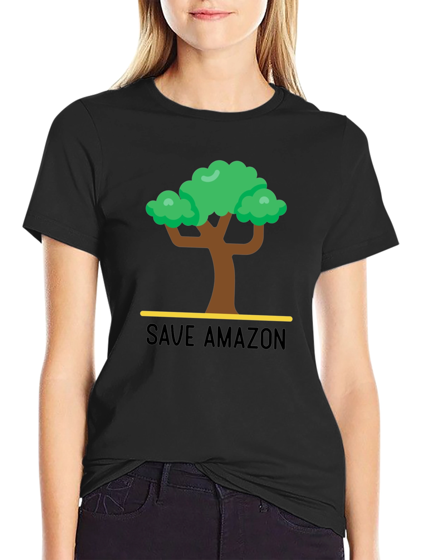 Save Amazon Graphic T-Shirt - Black