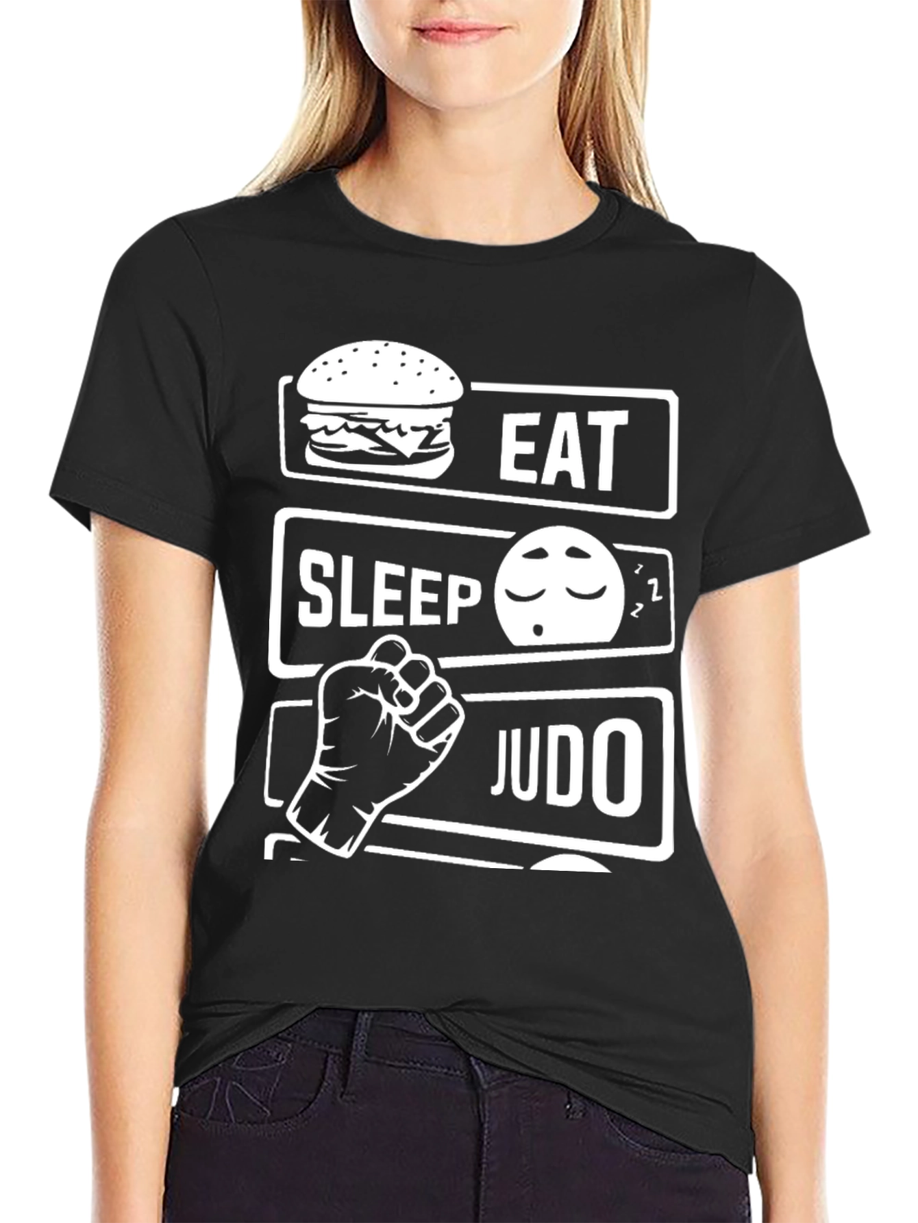 Eat Sleep Judo Black T-Shirt