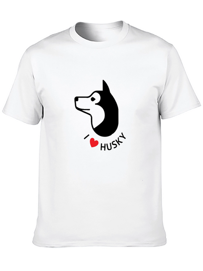I Love Husky Graphic Tee - Black
