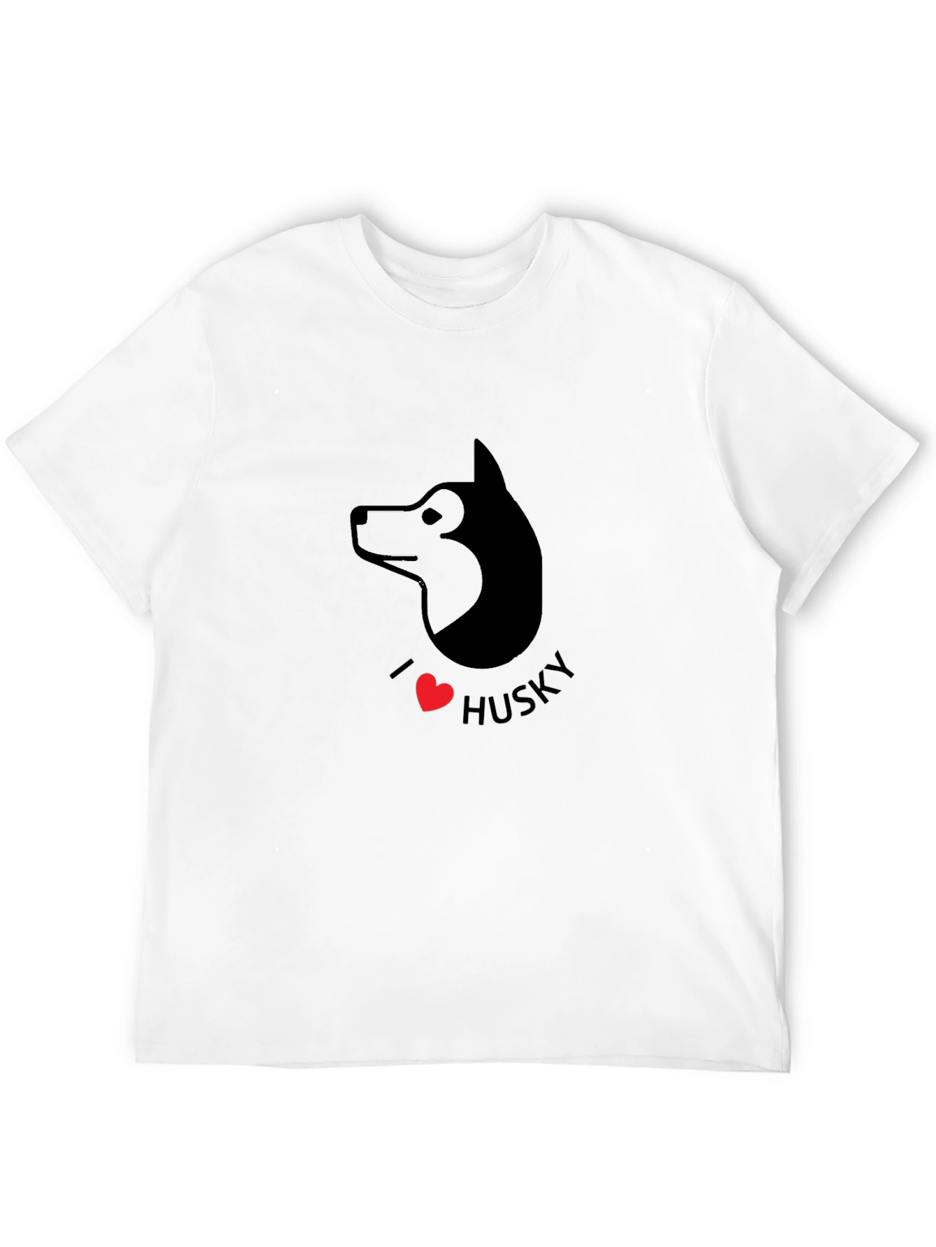 I Love Husky Graphic Tee - Black