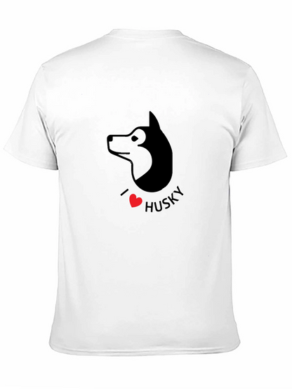 I Love Husky Graphic Tee - Black