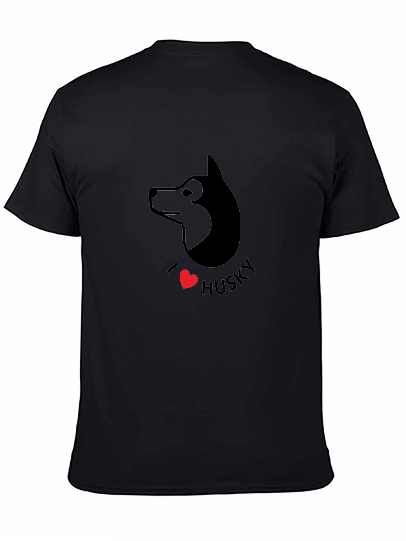 I Love Husky Graphic Tee - Black