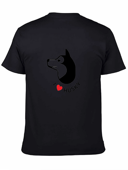 I Love Husky Graphic Tee - Black