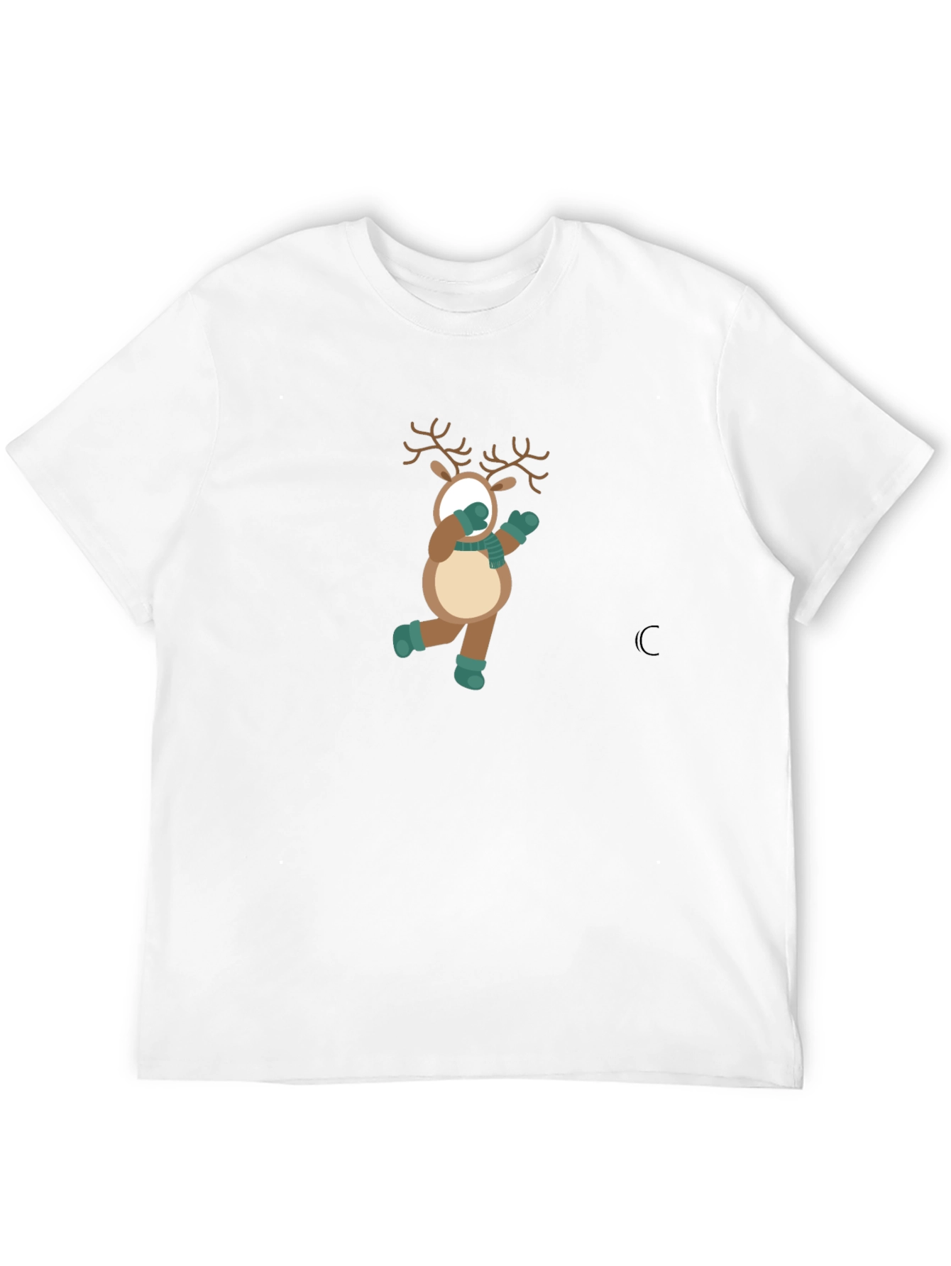Festive Reindeer Graphic Tee - Holiday Fun