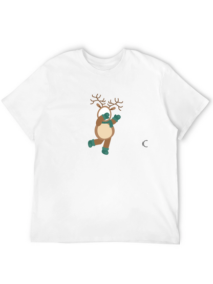 Festive Reindeer Graphic Tee - Holiday Fun