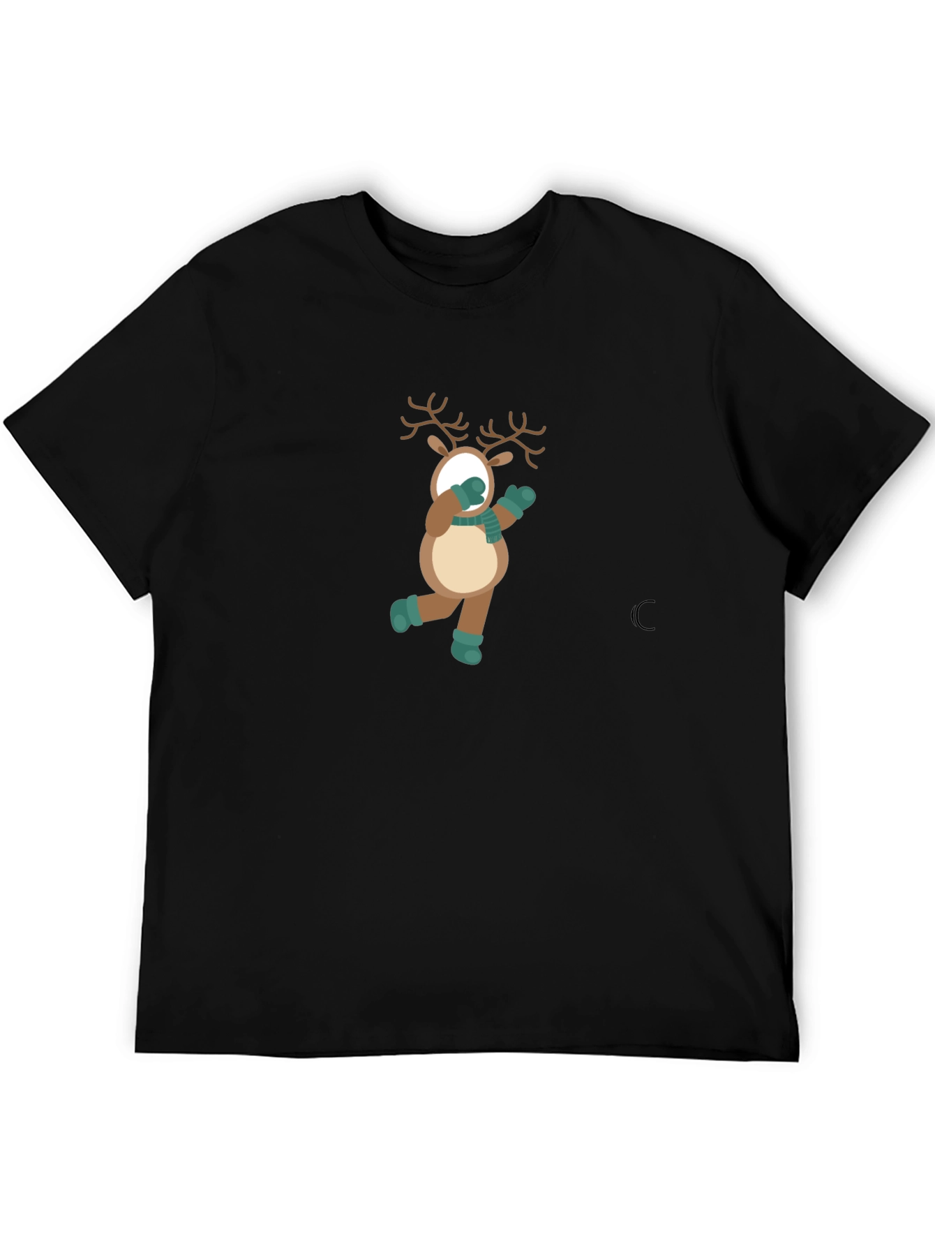 Festive Reindeer Graphic Tee - Holiday Fun