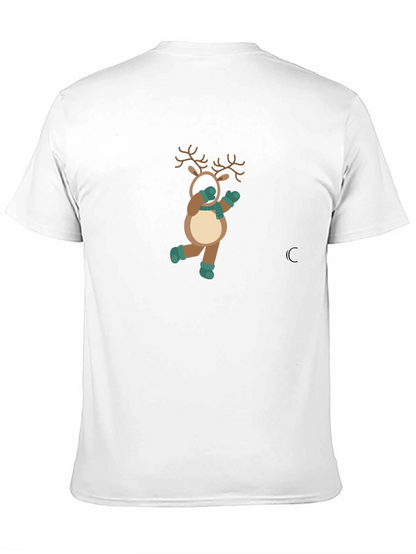 Festive Reindeer Graphic Tee - Holiday Fun