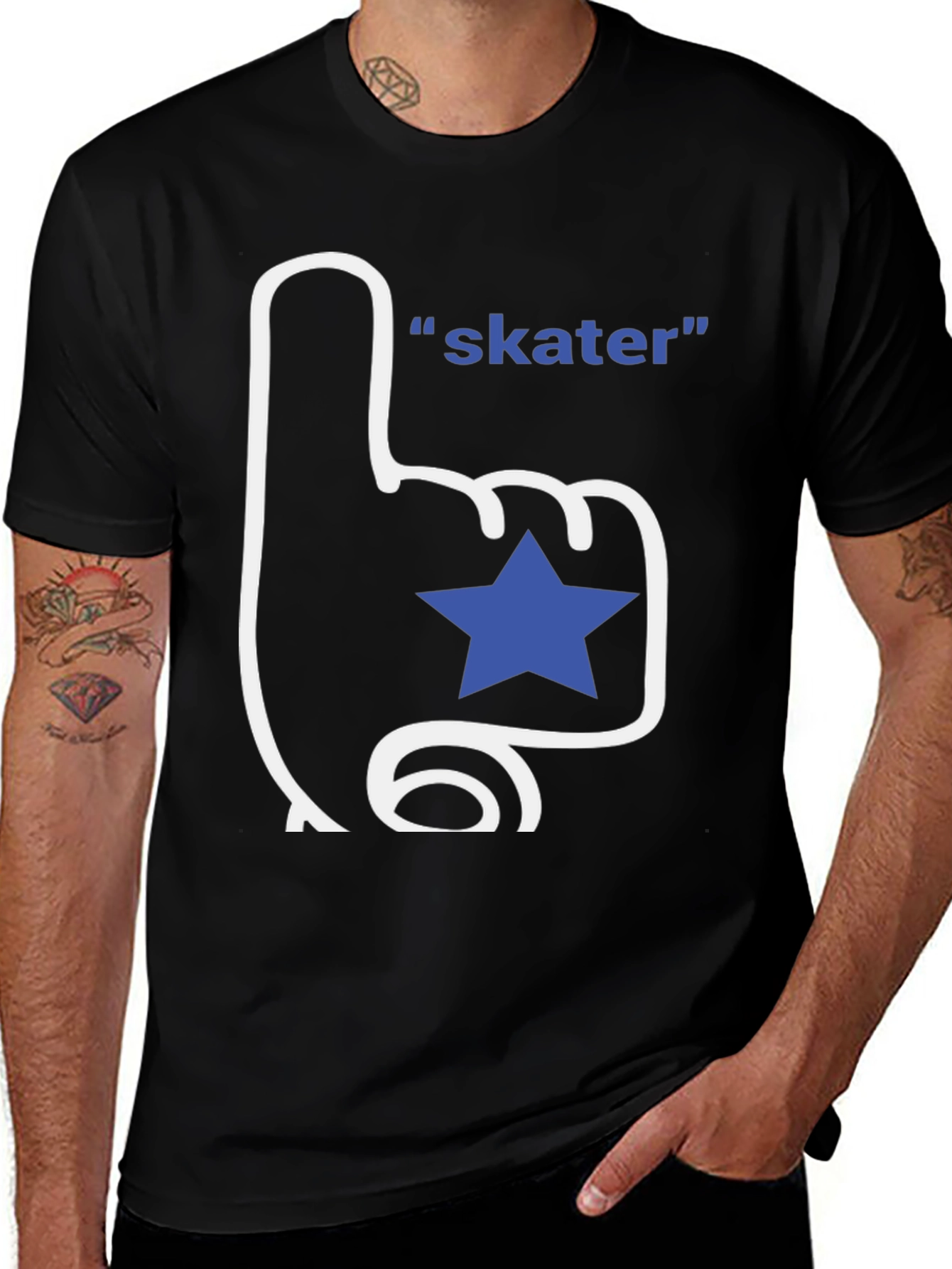 Skater T-Shirt - Fan Finger with Star