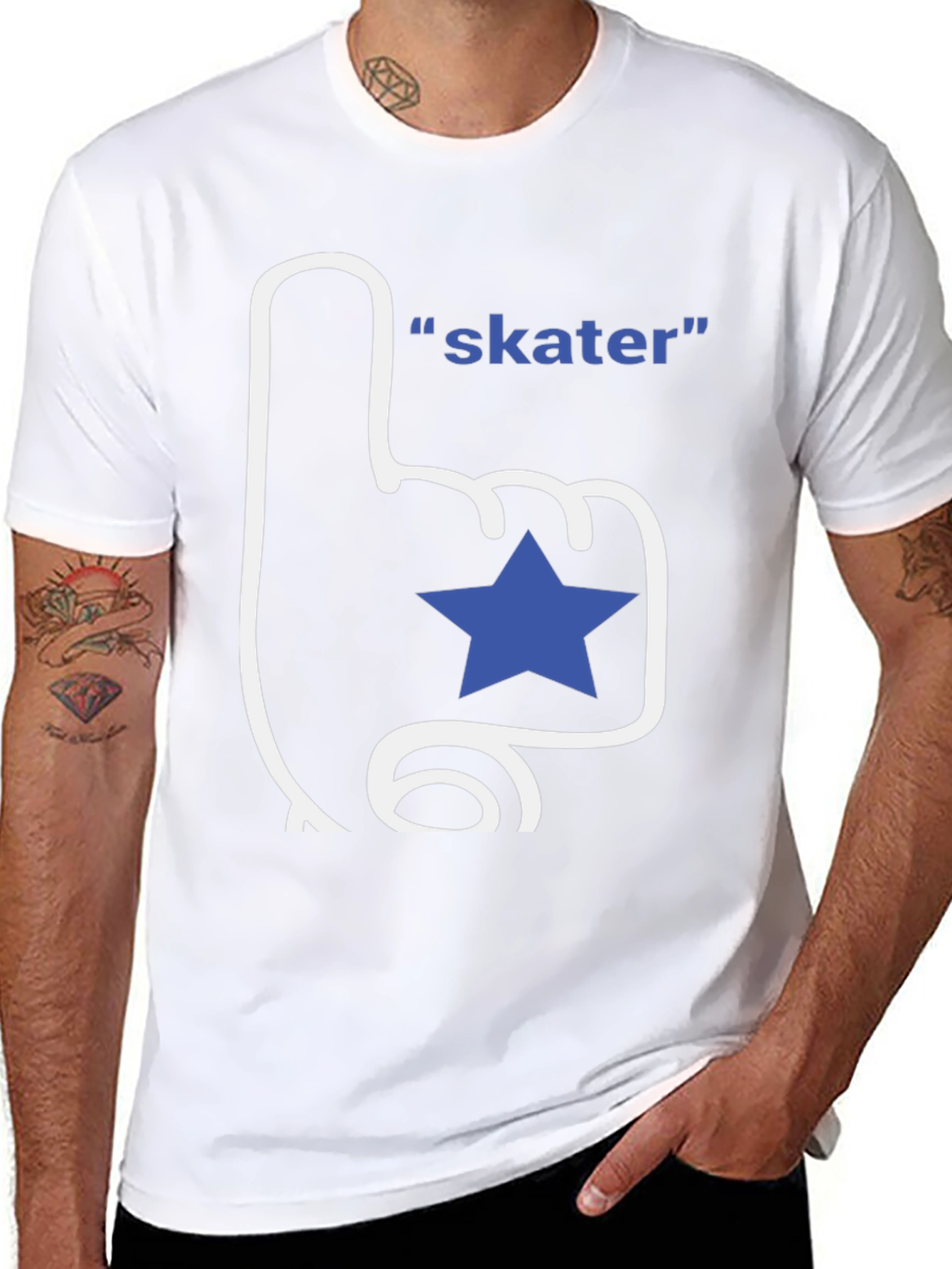 Skater T-Shirt - Fan Finger with Star