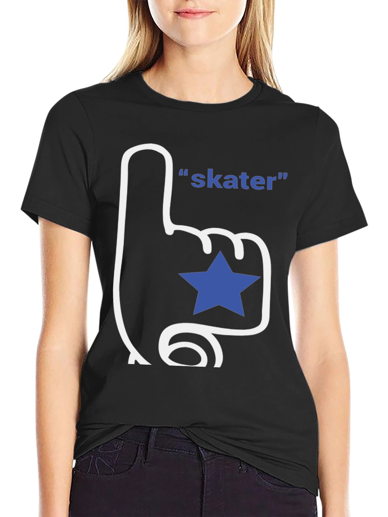 Skater T-Shirt - Fan Finger with Star
