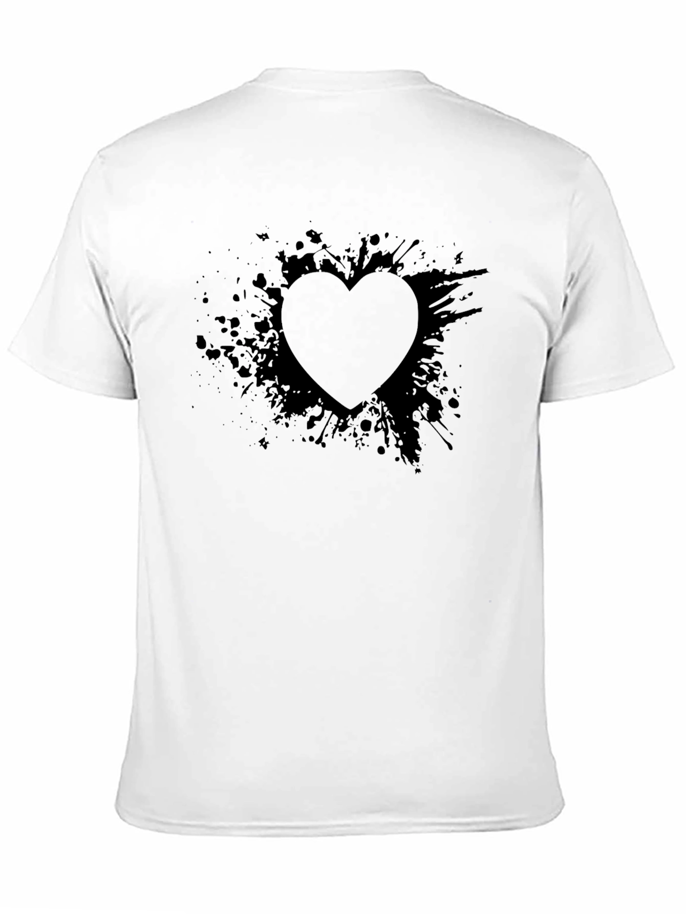 Abstract Heart Graphic Black T-Shirt