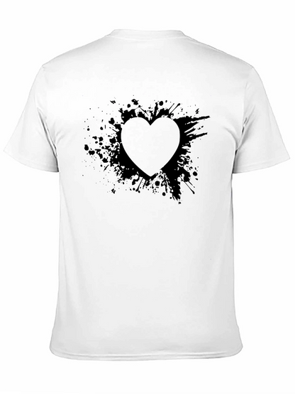 Abstract Heart Graphic Black T-Shirt