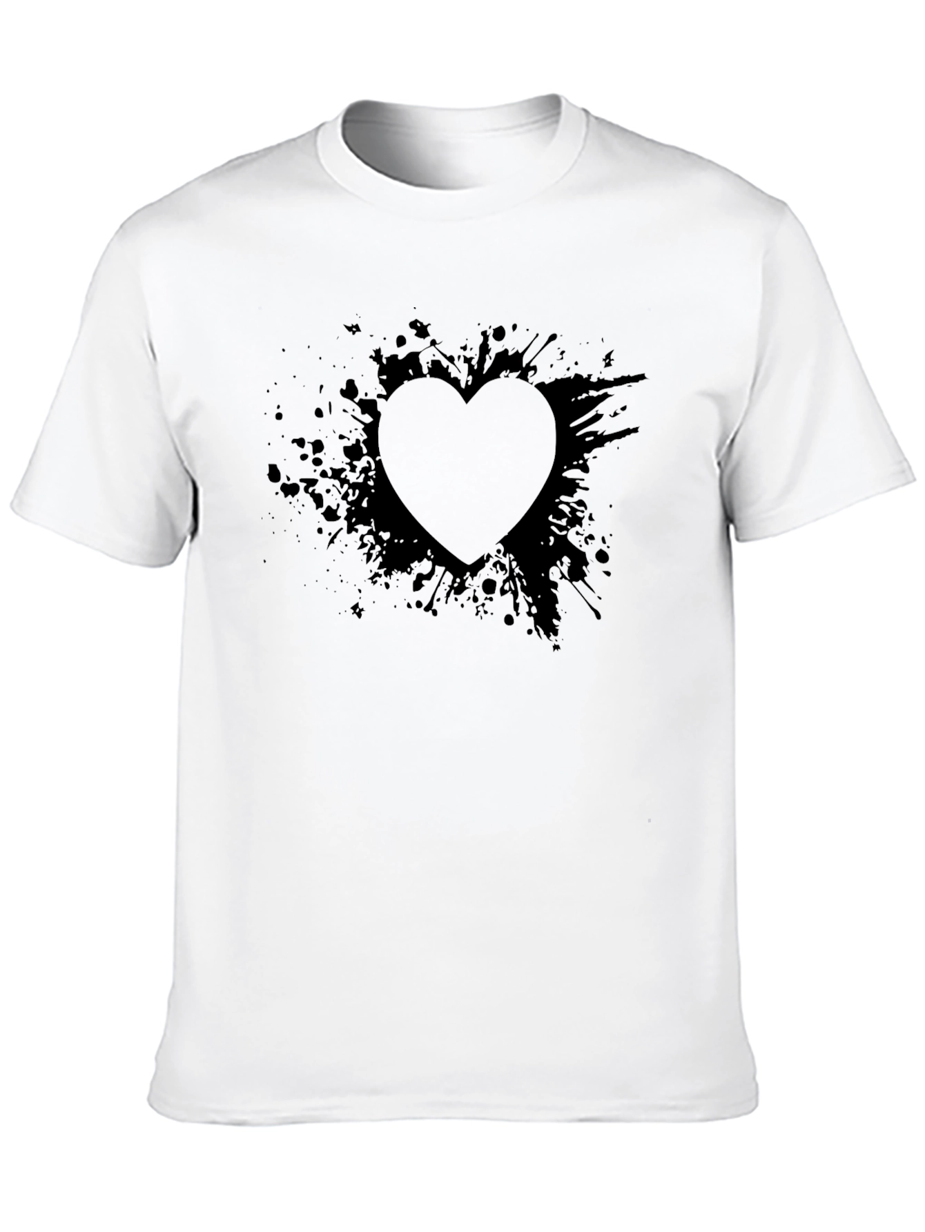 Abstract Heart Graphic Black T-Shirt