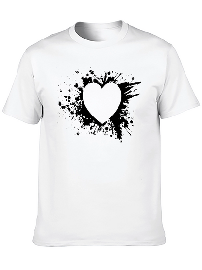Abstract Heart Graphic Black T-Shirt
