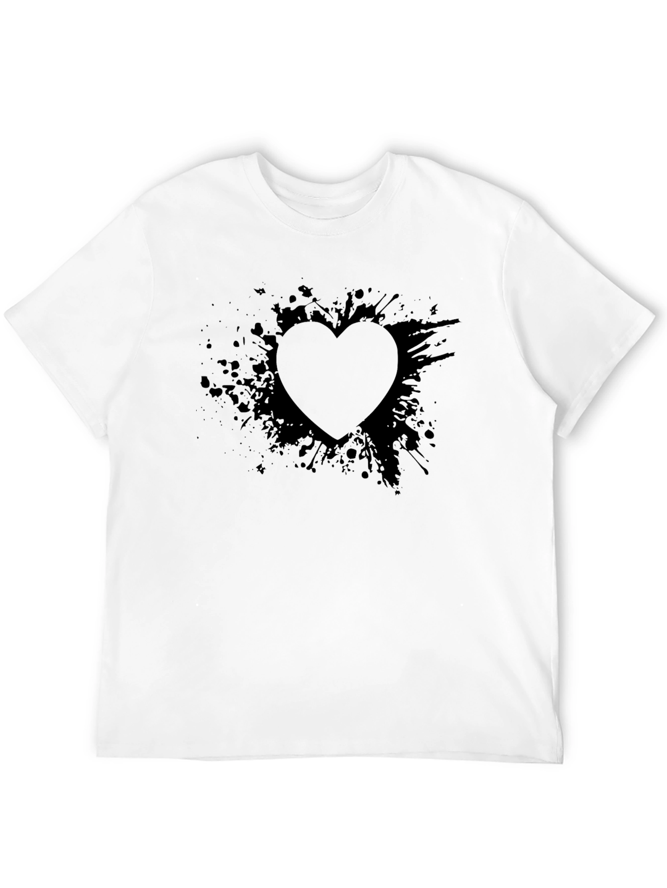 Abstract Heart Graphic Black T-Shirt
