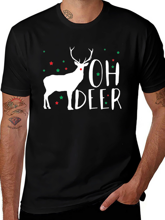 Oh Deer! Christmas Holiday Graphic T-Shirt