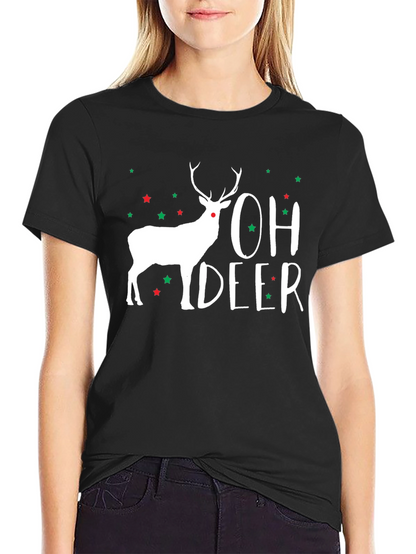 Oh Deer! Christmas Holiday Graphic T-Shirt