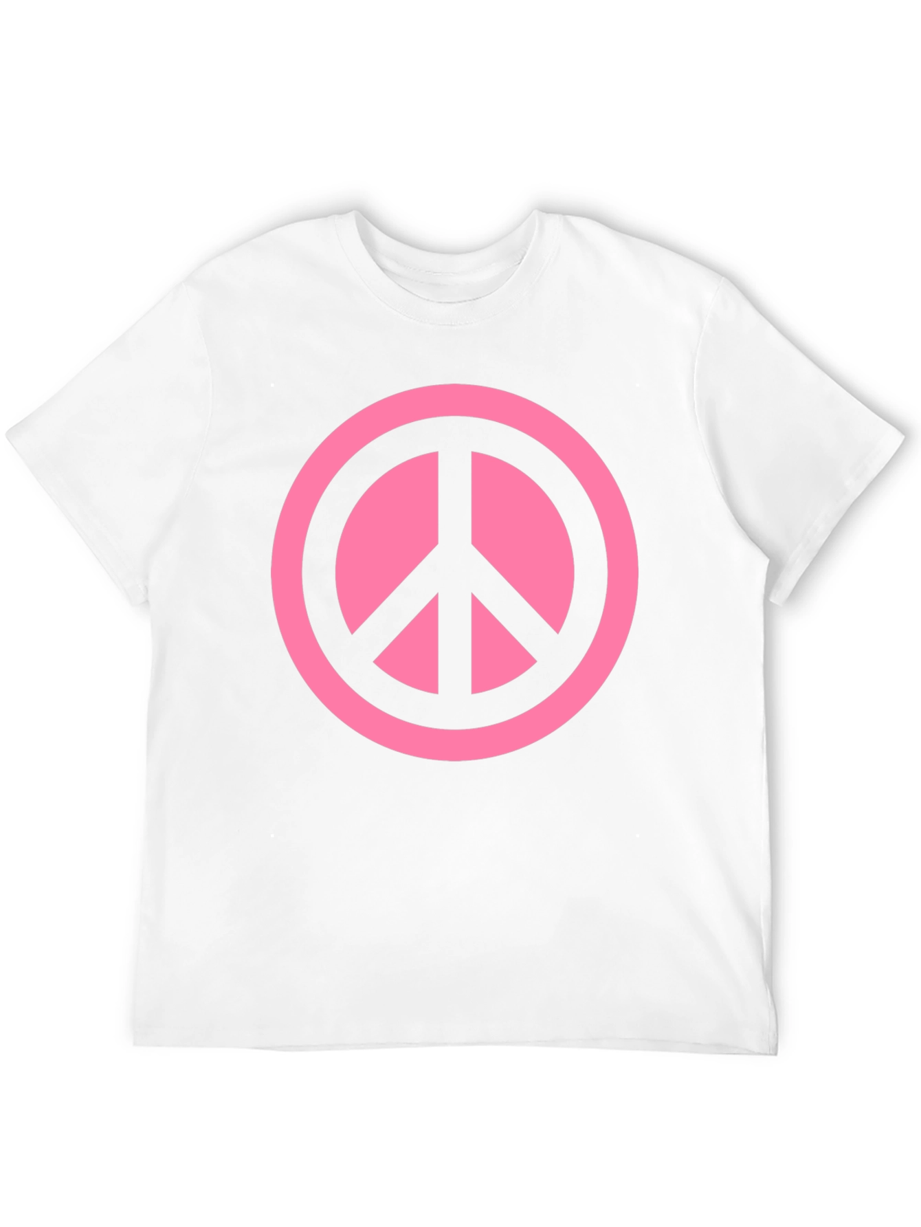 Pink Peace Sign Graphic Black T-Shirt