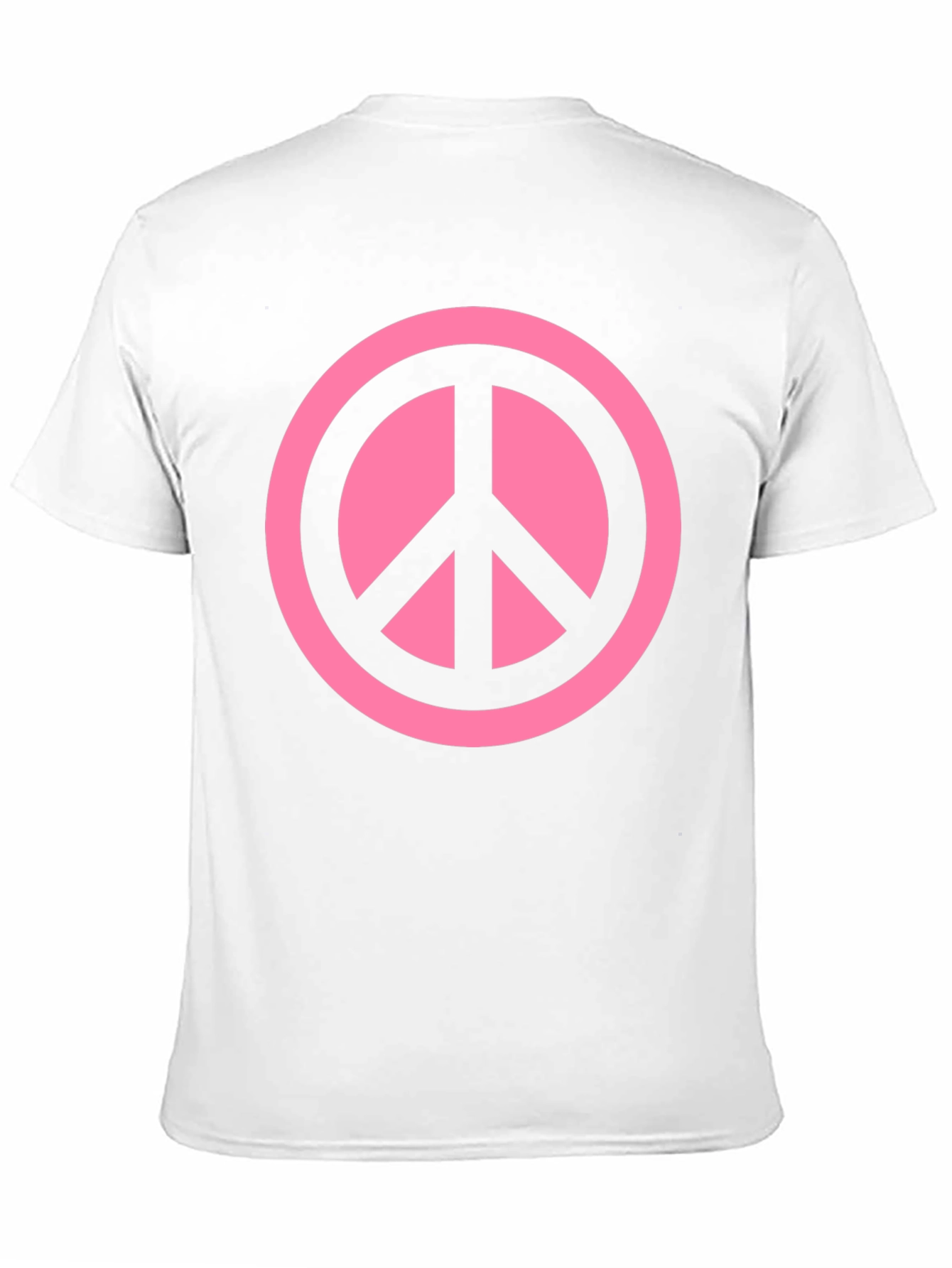 Pink Peace Sign Graphic Black T-Shirt