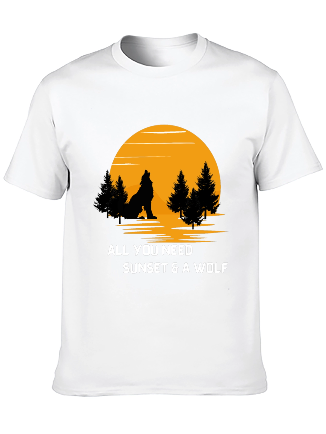 Wolf Sunset Graphic Tee - Nature Lovers T-Shirt