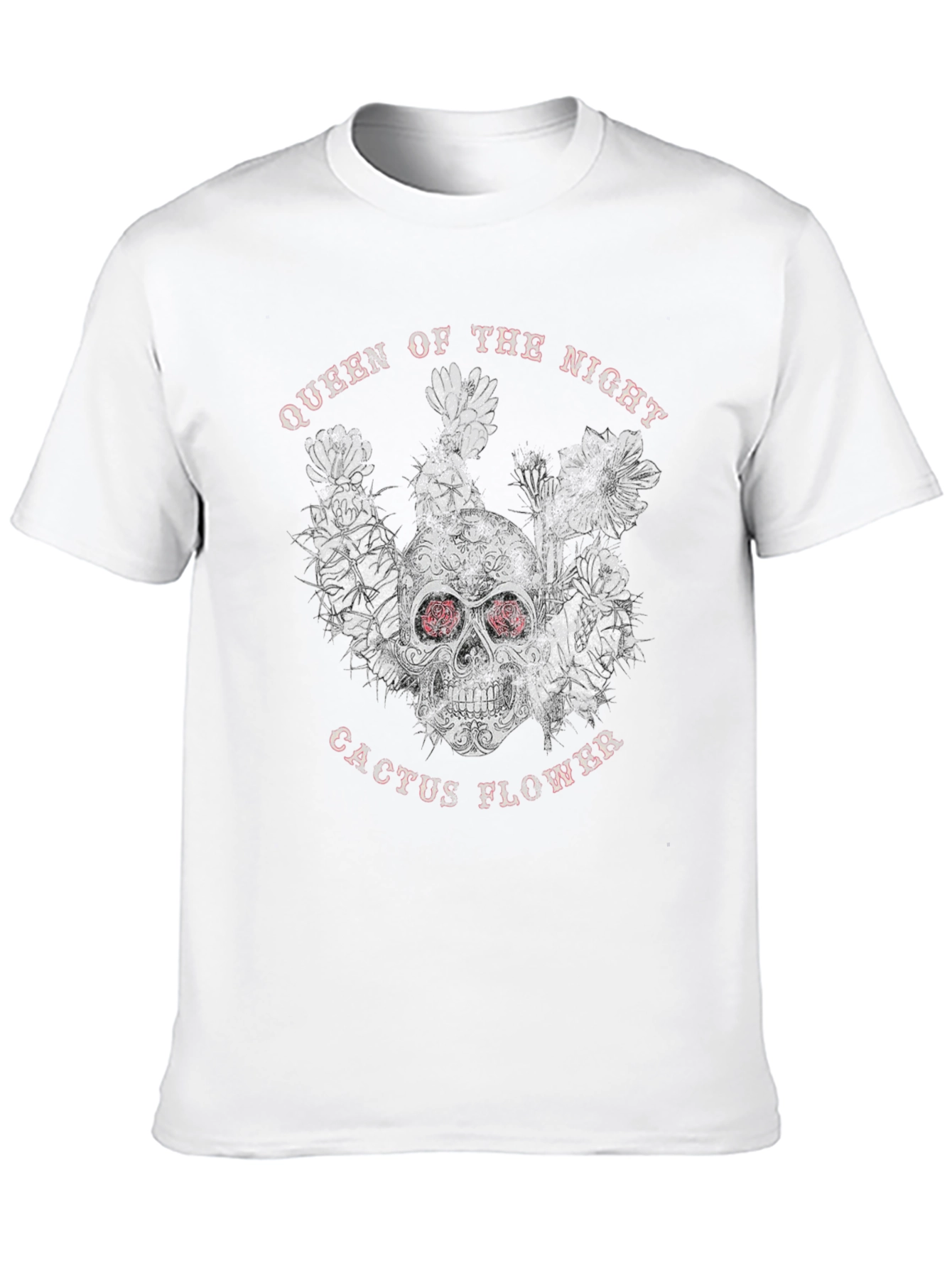 Queen of the Night Skull Cactus Flower Graphic Tee