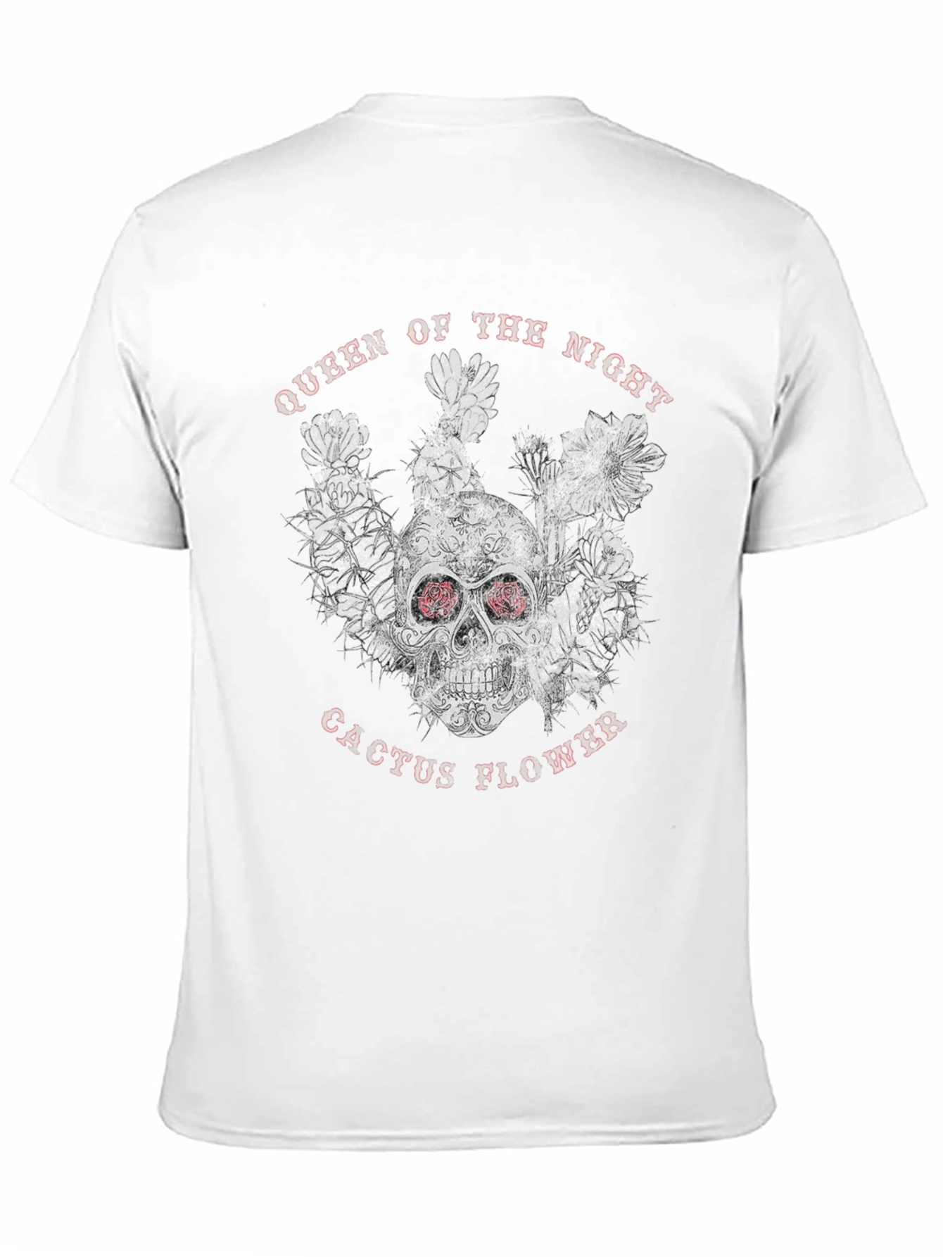 Queen of the Night Skull Cactus Flower Graphic Tee