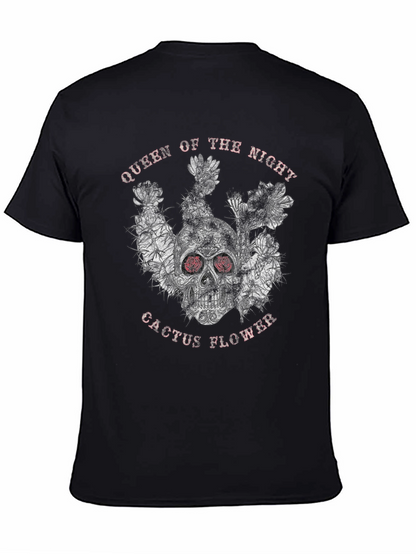 Queen of the Night Skull Cactus Flower Graphic Tee