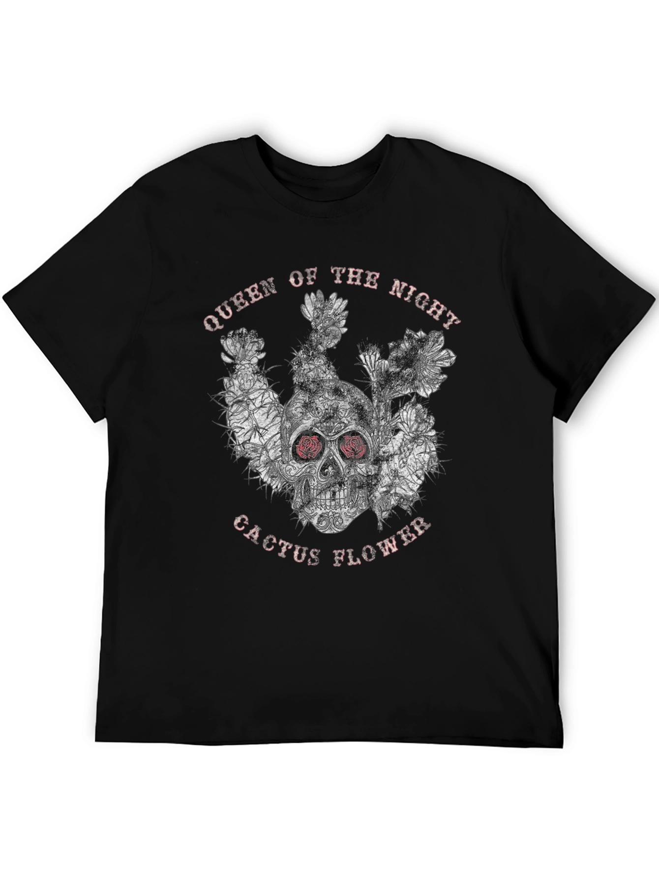 Queen of the Night Skull Cactus Flower Graphic Tee