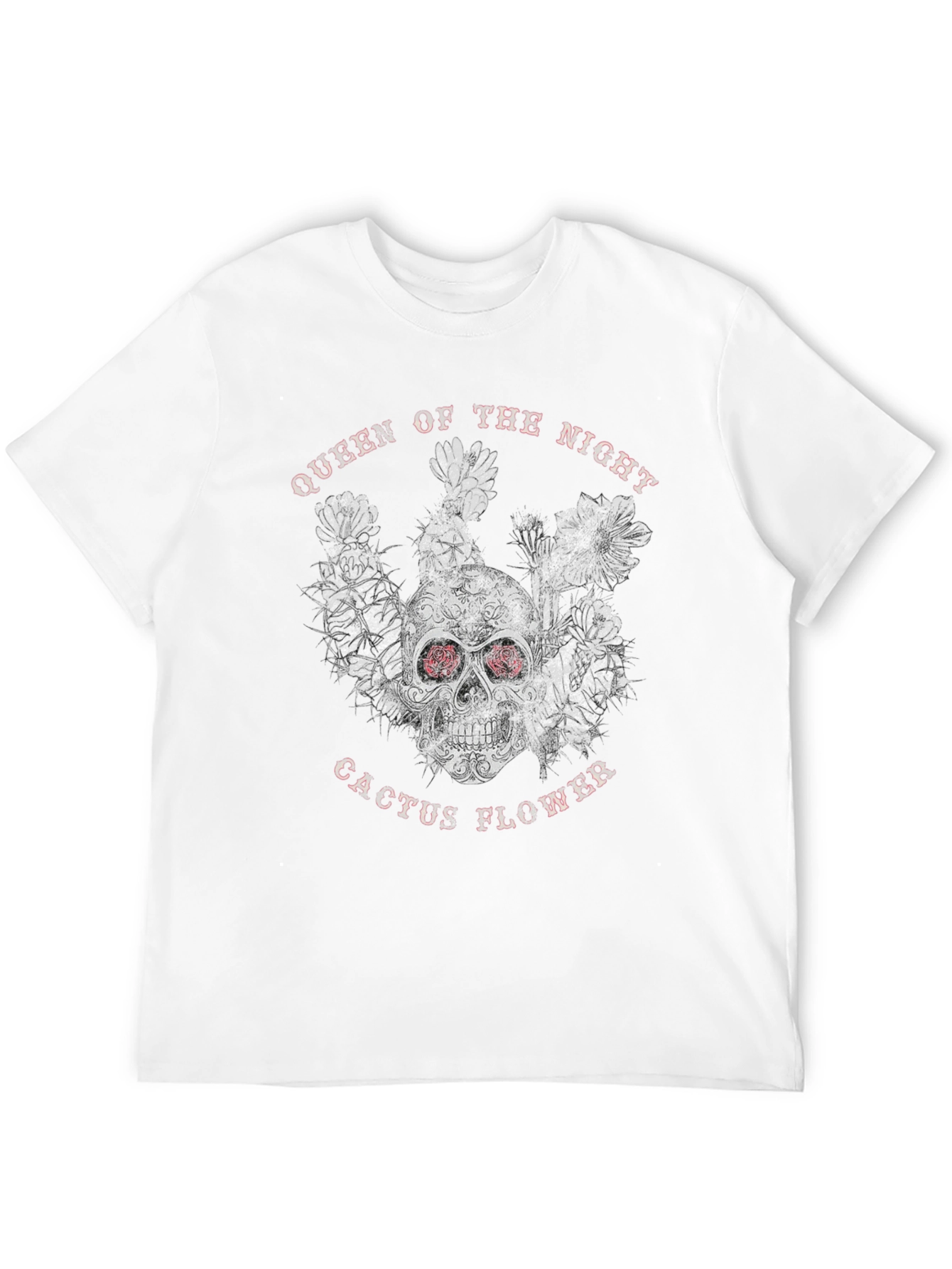Queen of the Night Skull Cactus Flower Graphic Tee
