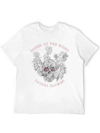 Queen of the Night Skull Cactus Flower Graphic Tee