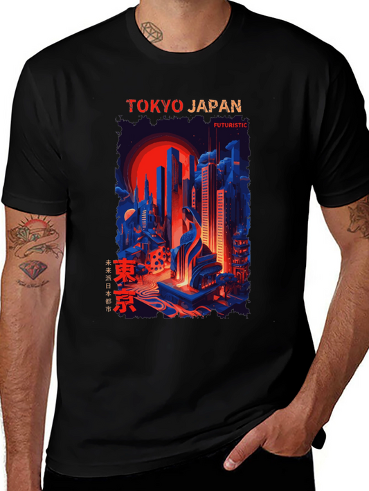 Tokyo Japan Futuristic Graphic Tee - Cityscape T-Shirt