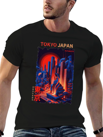 Tokyo Japan Futuristic Graphic Tee - Cityscape T-Shirt