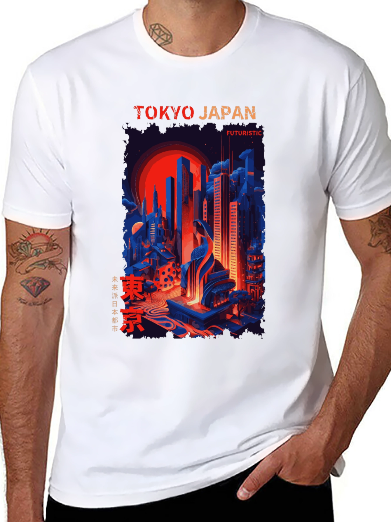 Tokyo Japan Futuristic Graphic Tee - Cityscape T-Shirt