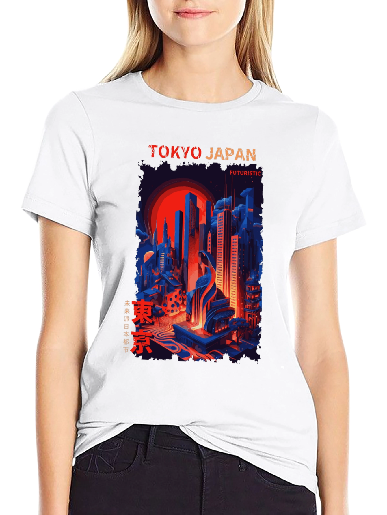 Tokyo Japan Futuristic Graphic Tee - Cityscape T-Shirt