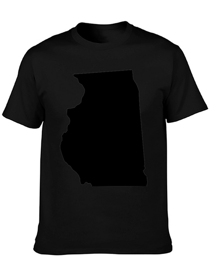Illinois State Map Graphic Tee - Black