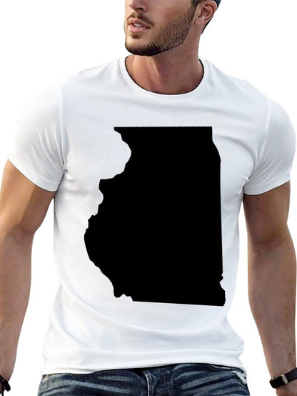 Illinois State Map Graphic Tee - Black