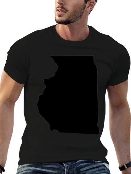 Illinois State Map Graphic Tee - Black