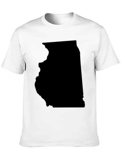 Illinois State Map Graphic Tee - Black