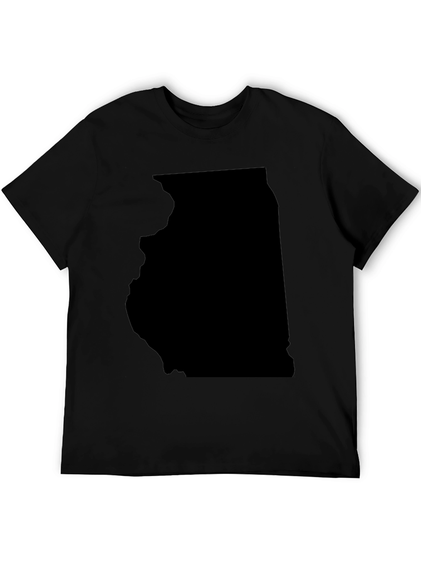 Illinois State Map Graphic Tee - Black