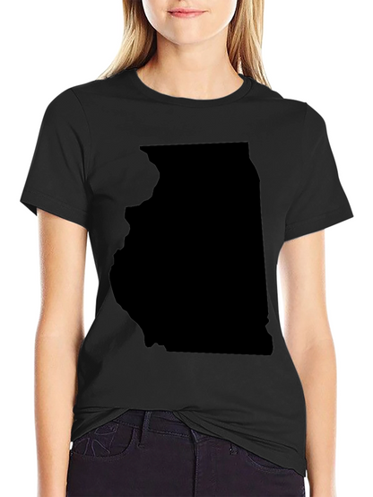 Illinois State Map Graphic Tee - Black