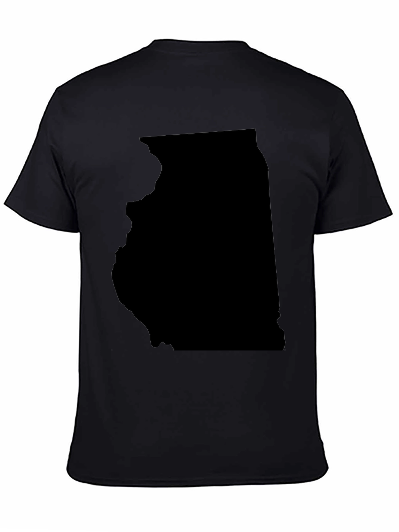 Illinois State Map Graphic Tee - Black
