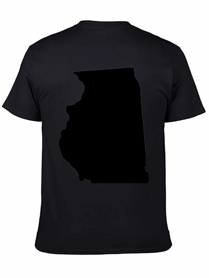 Illinois State Map Graphic Tee - Black