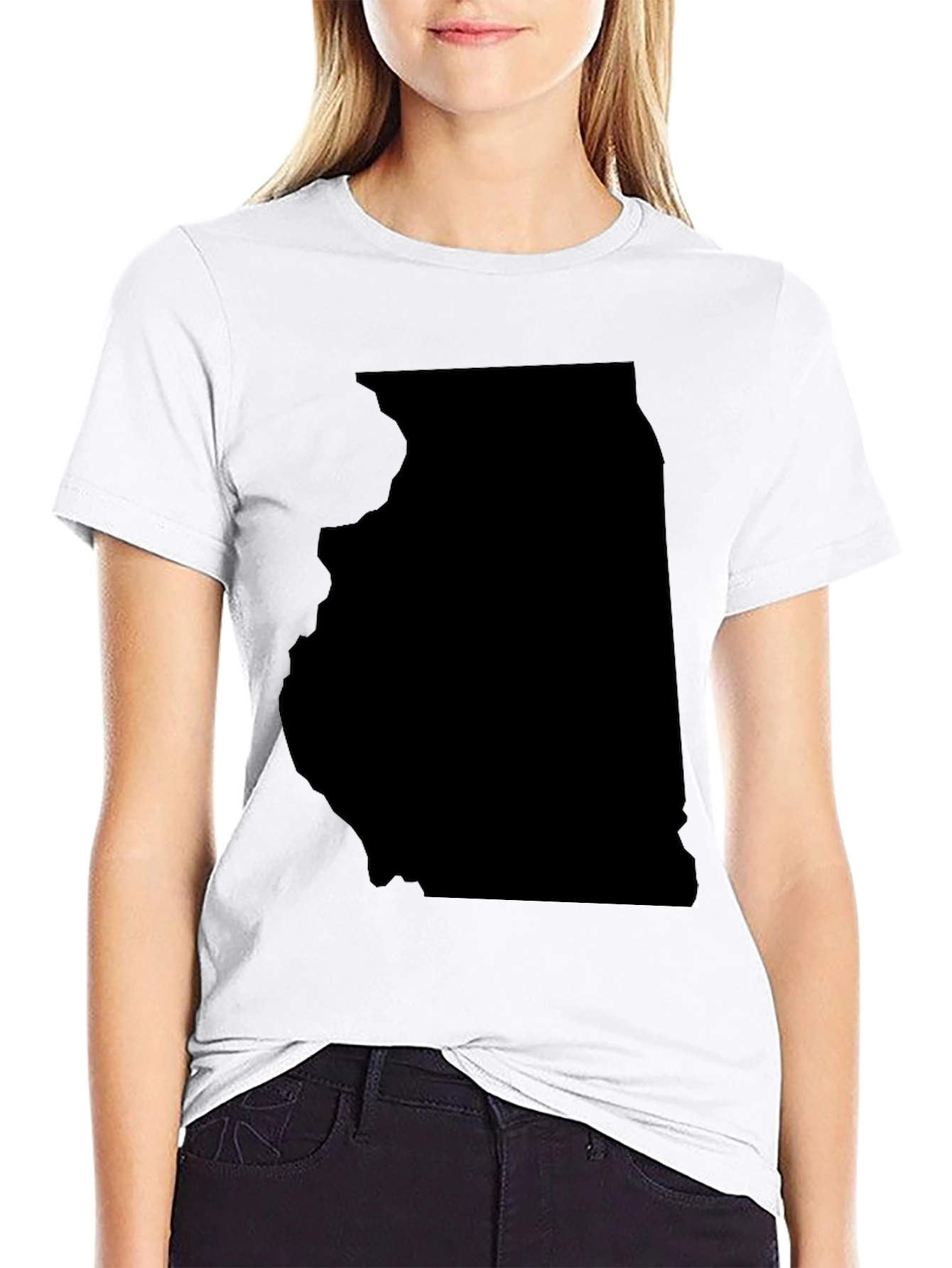 Illinois State Map Graphic Tee - Black