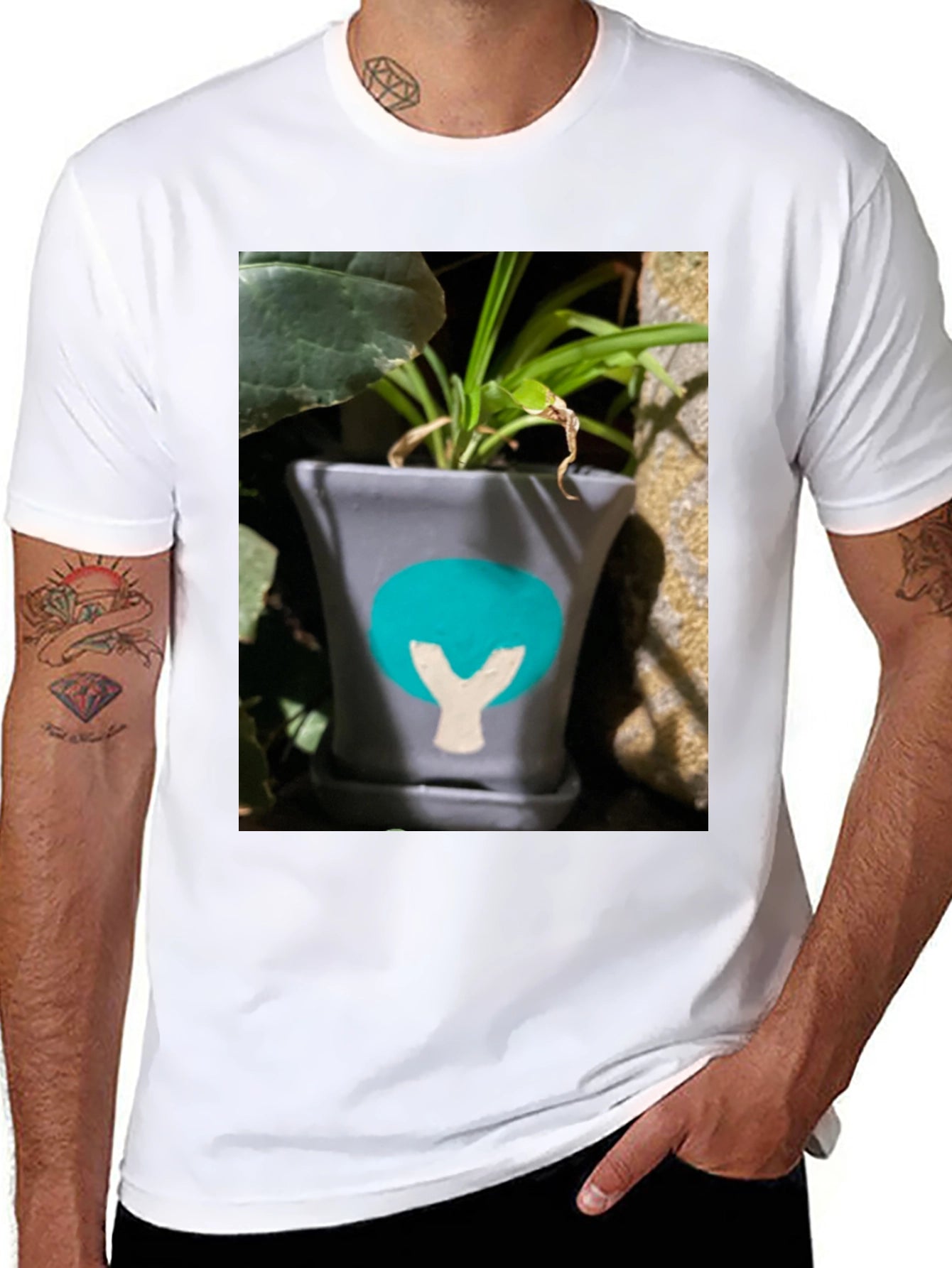 Plant Pot Graphic Tee - Unique Design