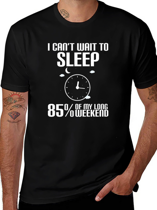 Sleepy Weekend T-Shirt - Black Cotton Tee