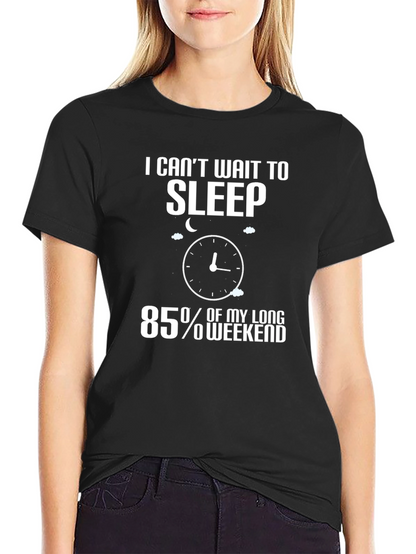 Sleepy Weekend T-Shirt - Black Cotton Tee