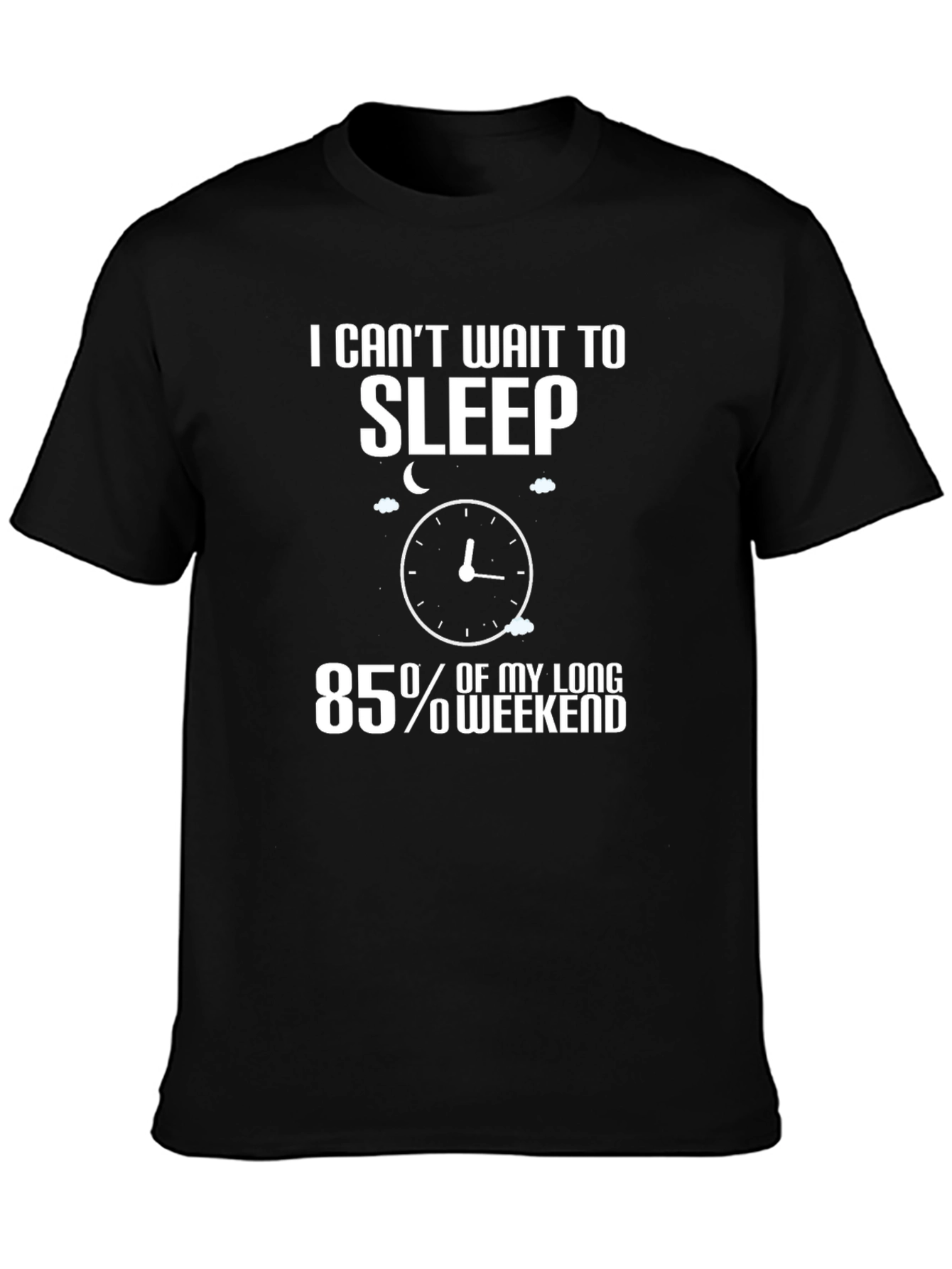 Sleepy Weekend T-Shirt - Black Cotton Tee