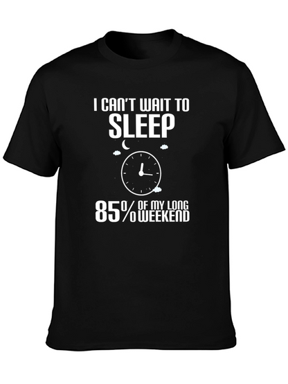 Sleepy Weekend T-Shirt - Black Cotton Tee