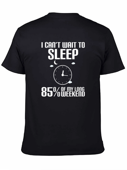 Sleepy Weekend T-Shirt - Black Cotton Tee