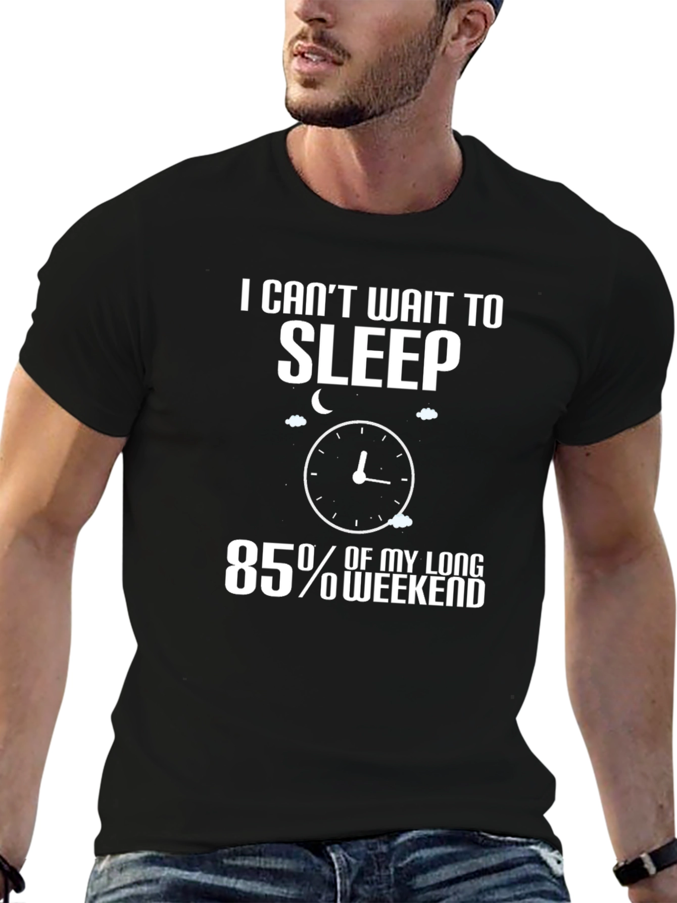 Sleepy Weekend T-Shirt - Black Cotton Tee